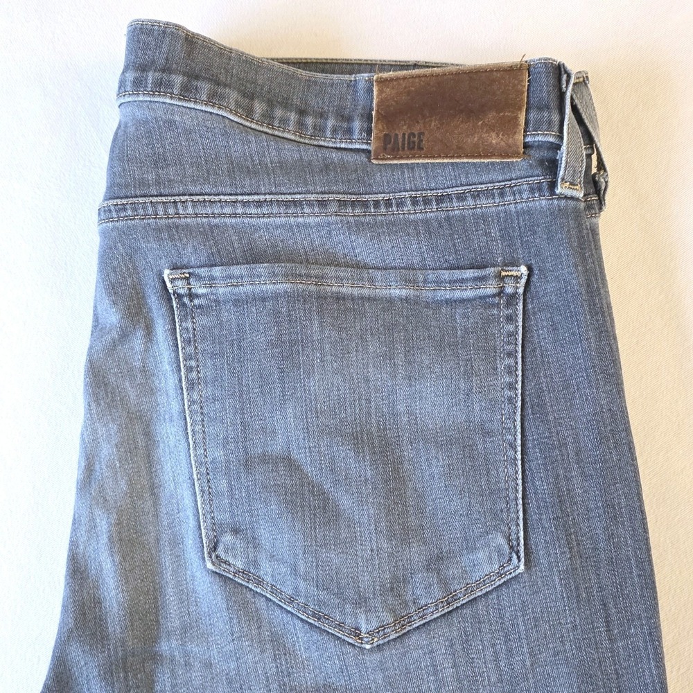 Paige Jeans Men Federal Straight Leg Blue Denim Stretch Dark Wash Sz 33 (35X32)